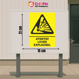Indicator Atentie lichid exploziv, Sticker autocolant - Img 2