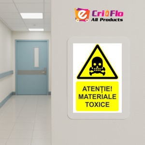 Indicator Atentie materiale toxice indicator de avertizare, Sticker autocolant - Img 5