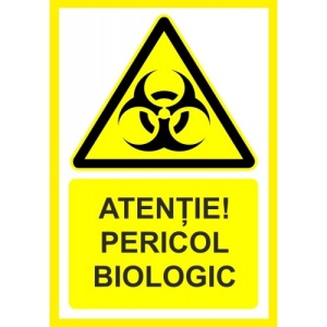 Indicator Atentie pericol biologic, Sticker autocolant