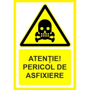 Indicator Atentie pericol de asfixiere, Sticker autocolant
