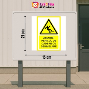 Indicator Atentie pericol de cadere cu denivelare, Sticker autocolant - Img 2