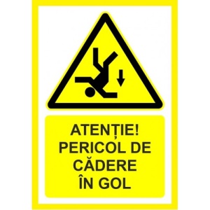 Indicator Atentie pericol de cadere in gol, Sticker autocolant