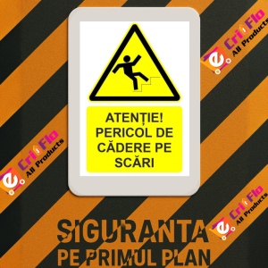 Indicator Atentie pericol de cadere pe scari indicator de avertizare, Sticker autocolant - Img 3
