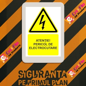 Indicator Atentie pericol de electrocutare indicator de avertizare, Sticker autocolant - Img 3