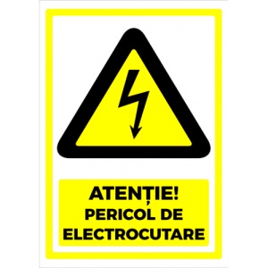 Indicator Atentie pericol de electrocutare v1, Sticker autocolant