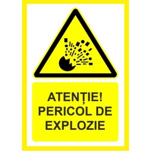 Indicator Atentie pericol de explozie, Sticker autocolant