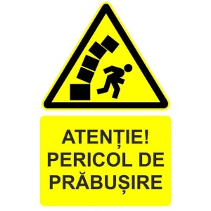 Indicator Atentie pericol de prabusire indicator de avertizare, Sticker autocolant