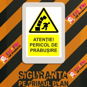Indicator Atentie pericol de prabusire indicator de avertizare, Sticker autocolant - Img 3