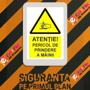 Indicator Atentie pericol de prindere a mainii indicator de avertizare, Sticker autocolant - Img 3