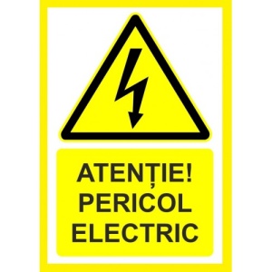 Indicator Atentie pericol eletric, Sticker autocolant