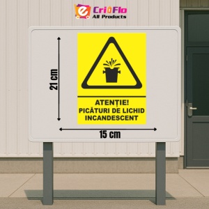 Indicator Atentie picaturi de lichid incandescent, Sticker autocolant - Img 2