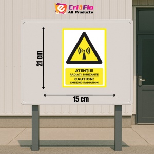 Indicator Atentie radiatii ionizante caution ionizing radiation, Sticker autocolant - Img 2