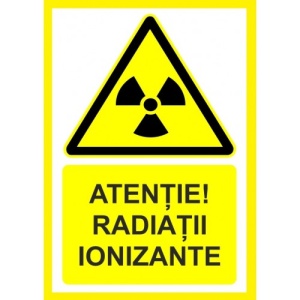 Indicator Atentie radiatii ionizante, Sticker autocolant