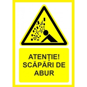 Indicator Atentie scapari de abur, Sticker autocolant