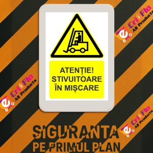 Indicator Atentie stivuitoare in miscare indicator de avertizare, Sticker autocolant - Img 3