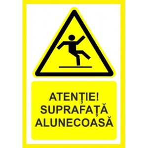 Indicator Atentie suprafata alunecoasa, Sticker autocolant