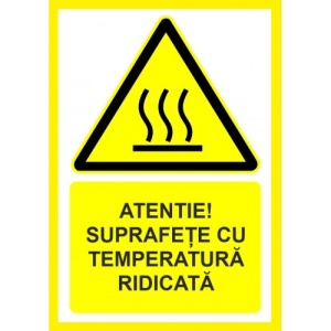 Indicator Atentie suprafata cu temperatura ridicata, Sticker autocolant