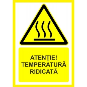 Indicator Atentie temperatura ridicata, Sticker autocolant