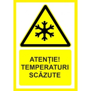 Indicator Atentie temperaturi scazute, Sticker autocolant
