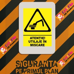 Indicator Atentie utilaje in miscare, Sticker autocolant - Img 3