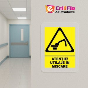 Indicator Atentie utilaje in miscare, Sticker autocolant - Img 5