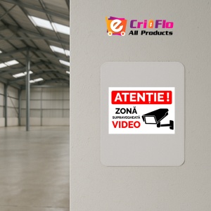 Indicator Atentie zona supravegheata, Sticker autocolant - Img 4