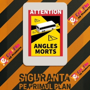 Indicator Attention angles morts autobuze, Sticker autocolant - Img 3