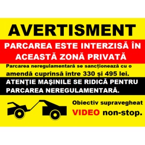 Indicator avertisment pentru parcarea neregulamentara, Sticker autocolant