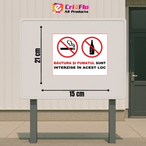 Indicator Bautura si fumatul sunt interzise in acest loc, Sticker autocolant - Img 2