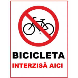 Indicator Bicicleta interzisa aici, Sticker autocolant