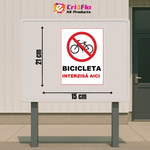 Indicator Bicicleta interzisa aici, Sticker autocolant - Img 2