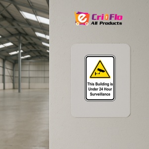Indicator Building Under 24HR Surveillance Sign, Sticker autocolant - Img 4