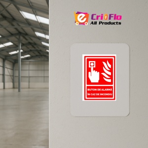 Indicator Buton de alarma in caz de incendiu, Sticker autocolant - Img 4