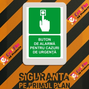 Indicator Buton de alarma pentru cazuri de urgenta, Sticker autocolant v1, - Img 3