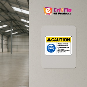 Indicator Caution Hazardous Chemicals Sign, Sticker autocolant - Img 4