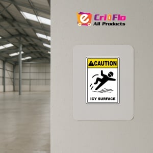 Indicator Caution Icy Surface Sign, Sticker autocolant - Img 4