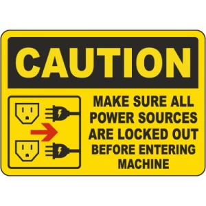 Indicator Caution Make Sure All Power Sources Are Locked Out Sign, Sticker autocolant