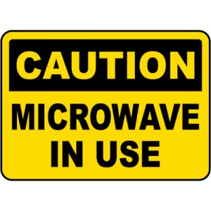 Indicator Caution Microwave in use Sign, Sticker autocolant