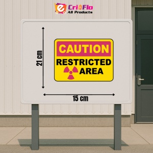 Indicator Caution Restricted Area Sign, Sticker autocolant - Img 2