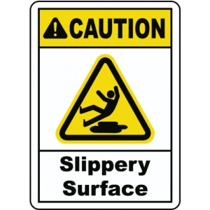 Indicator Caution Slippery Surface Sign, Sticker autocolant