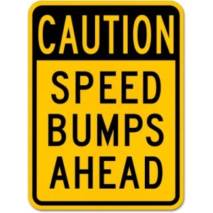 Indicator Caution Speed Bumps Ahead Sign, Sticker autocolant