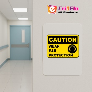 Indicator Caution Wear Ear Protection Sign, Sticker autocolant - Img 4