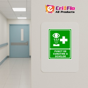 Indicator De securitate pentru punct de curatarea a ochilor, Sticker autocolant - Img 4