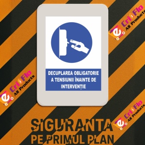 Indicator Decuplarea obligatoire a tensiunii inainte de interventie, Sticker autocolant - Img 3