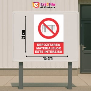 Indicator Depozitarea materialelor este interzisa, Sticker autocolant - Img 2