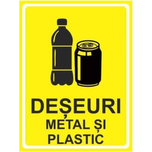 Indicator Deseuri metal si plastic, Sticker autocolant