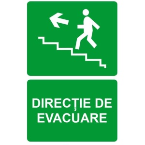 Indicator Directie de evacuare 6, Sticker autocolant