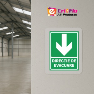 Indicator Directie de evacuare aici, Sticker autocolant - Img 4