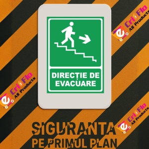Indicator Directie de evacuare coborare dreapta, Sticker autocolant - Img 3
