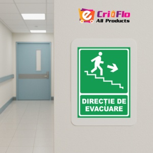 Indicator Directie de evacuare coborare dreapta, Sticker autocolant - Img 5